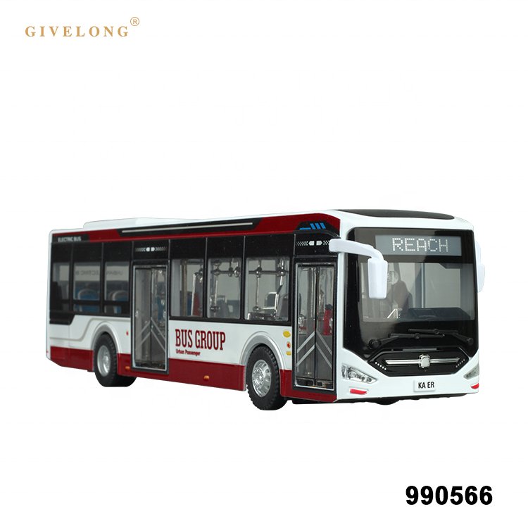 Simulation Lighting Effect 1/42 Sliding Custom Diecast Bus Models
